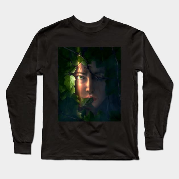 Woman portrait Long Sleeve T-Shirt by Anazaucav